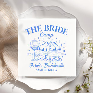 Gepersonaliseerde Blue Camp Bachelorette Cocktail Servet