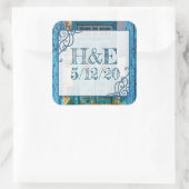 Gepersonaliseerde Blue Distress Paint Door Sticker (Tas)