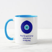 Gepersonaliseerde Blue Evil Eye Drop Amulet Mok (Links)