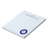 Gepersonaliseerde Blue Evil Eye Protection Symbool Notitieblok (Gedraaid)