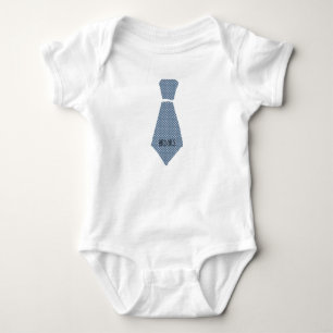 Gepersonaliseerde Blue Gingham Plaid stropdas Stro Romper