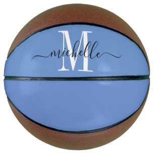 Gepersonaliseerde Blue Girl's Monogrammed Basketba Basketbal