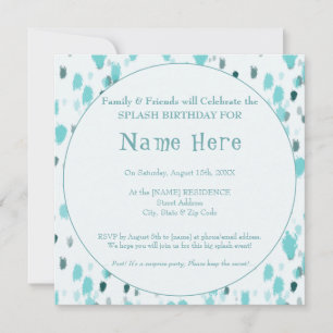 Gepersonaliseerde Blue & Grey Fun Big Splash Verja Kaart