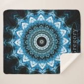 Gepersonaliseerde Blue Hosta Mandala Sherpa Deken (Voorkant (horizontaal))