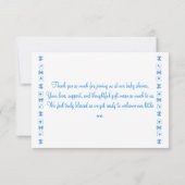 Gepersonaliseerde Blue House Dank u Baby shower Bedankkaart (Achterkant)