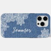 Gepersonaliseerde Blue Jean Lace iPhone / iPad cas Case-Mate iPhone Case (Achterkant (horizontaal))