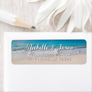 Gepersonaliseerde Blue Ocean Summer Beach Golven Etiket