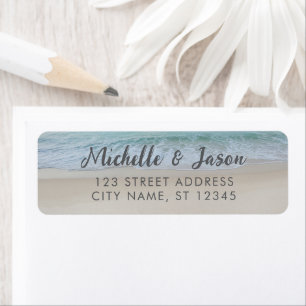 Gepersonaliseerde Blue Ocean Summer Beach Golven Etiket