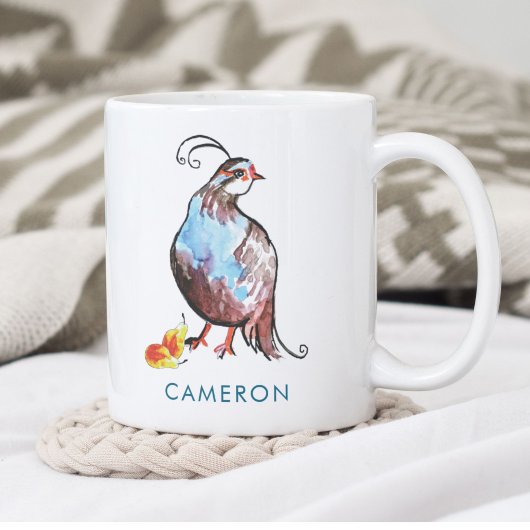 Gepersonaliseerde Blue Partridge Pear Tree Boho Va Koffiemok