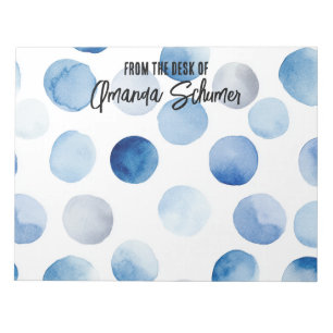 Gepersonaliseerde Blue Polka Dots 11 "x8.5" Notiti Notitieblok