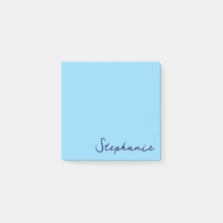 Gepersonaliseerde Blue Script Post it Sticky Notes
