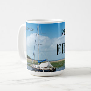 Gepersonaliseerde Blue Sky Zeilboot & Zee Koffiemok