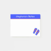 Gepersonaliseerde Blue Teenslippers Summer Beach Post-it® Notes (Voorkant)