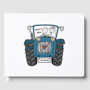 Gepersonaliseerde Blue Tractor Land Boerderij Brui Gastenboek