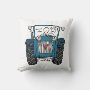 Gepersonaliseerde Blue Tractor Land Boerderij Brui Kussen