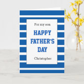 Gepersonaliseerde Blue Vaderdag Son Kaart (Gele Bloem)