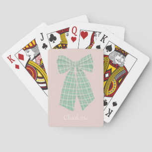 Gepersonaliseerde Blush Gingham Romantische Coquet Pokerkaarten
