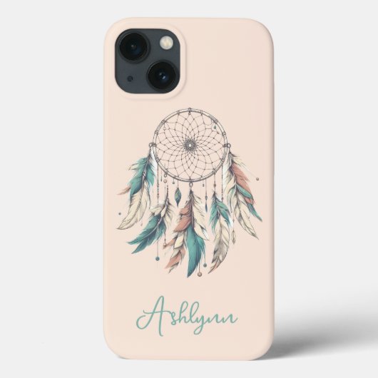 Gepersonaliseerde Blush Pink Dream Catcher Boho Ch Case-Mate iPhone Case (Achterkant)
