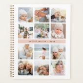 Gepersonaliseerde Blush Pink Fotocollage Planner (Voorkant)