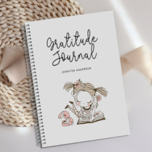 Gepersonaliseerde Blush Pink Girly Dankbaarheidsjo Notitieboek