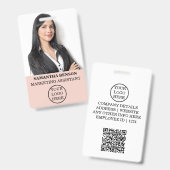 Gepersonaliseerde Blush Pink Girly Modern Personee Badge (Front & Back)