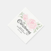 Gepersonaliseerde Blush Pink Rose Christening Servetten (Hoek)