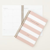Gepersonaliseerde Blush Roze en Witte Streep Planner (Display)