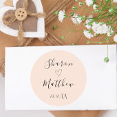 Gepersonaliseerde Blush Roze Handgeschreven Script Ronde Sticker