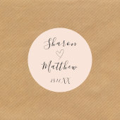 Gepersonaliseerde Blush Roze Handgeschreven Script Ronde Sticker