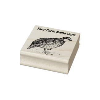 Gepersonaliseerde Bobwhite Quail Boerderij Stamp Rubberstempel