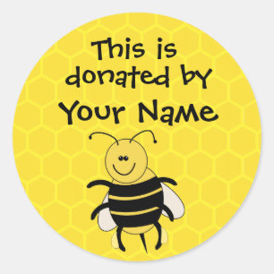 Gepersonaliseerde Boek Donatie Sticker Honeybee Cu