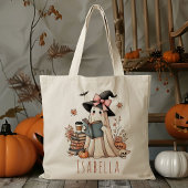 Gepersonaliseerde boek lezen Ghost Trick or treat Tote Bag