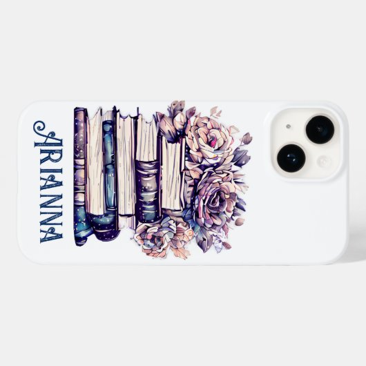 Gepersonaliseerde boeken en Rozen Case-Mate iPhone Case (Achterkant (horizontaal))
