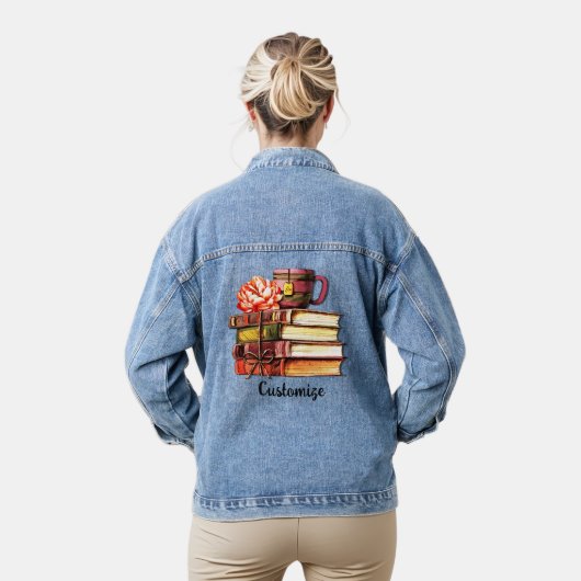 Gepersonaliseerde boeken en thee denim jacket (Model)