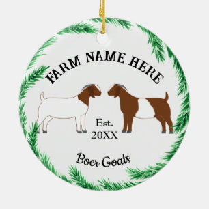Gepersonaliseerde boer Boerderij Pine Wreater #2 Keramisch Ornament