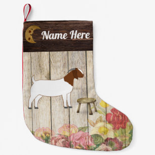 Gepersonaliseerde boer Goat Boerderij Kleine Kerstsok