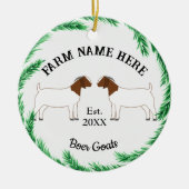 Gepersonaliseerde boer Goat Boerderij Pine Wreater Keramisch Ornament (Voorkant)