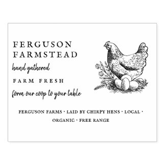 Gepersonaliseerde Boerderij Fresh Egg Rustic Custo Rubberstempel