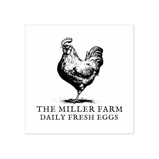 Gepersonaliseerde boerderij Verse eierkarton Rubberstempel (Afrduk)