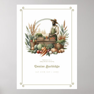 Gepersonaliseerde boerenmarkt Baby shower welkom Poster