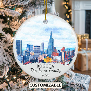 Gepersonaliseerde Bogota Ornament, Colombia Keramisch Ornament