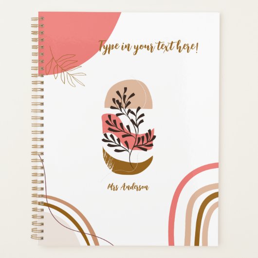 gepersonaliseerde Boheemse leraar Modern gebruik Planner (Voorkant)