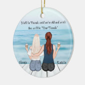 Gepersonaliseerde Bohemian Beste Vriend Aangepaste Keramisch Ornament (Links)