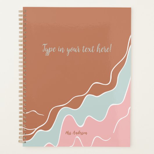 gepersonaliseerde Bohemian Modern custom cadeau Planner (Voorkant)