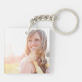Gepersonaliseerde Boho Beige Blush Regenboog Sleutelhanger (Achterkant)