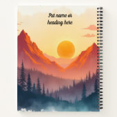 Gepersonaliseerde Boho Bergzonsondergang 2 Notitieboek (Achterkant)