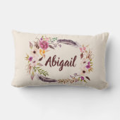 Gepersonaliseerde Boho Bloemen Naam Sierkussen Kussen (Achterkant)