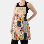 Gepersonaliseerde Boho Bloemen Patchwork Keuken Schort (Insitu)