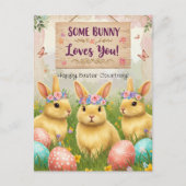 Gepersonaliseerde Boho Bunny Easter Briefkaart voo (Voorkant)