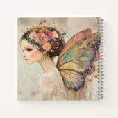 Gepersonaliseerde Boho Butterfly Fairy Pastel Notitieboek (Achterkant)